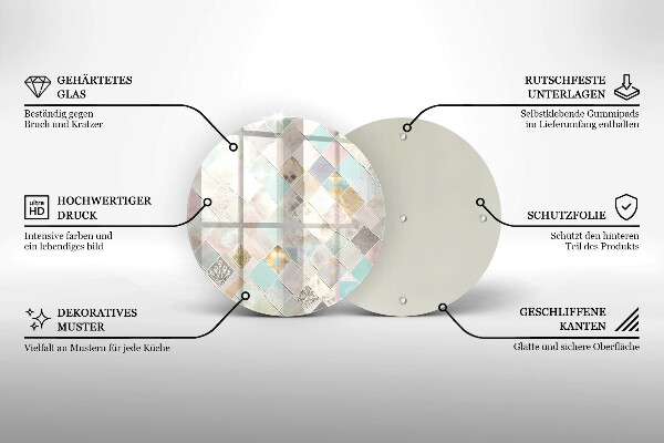 Steklena podloga za rezanje Pastelna kompozicija