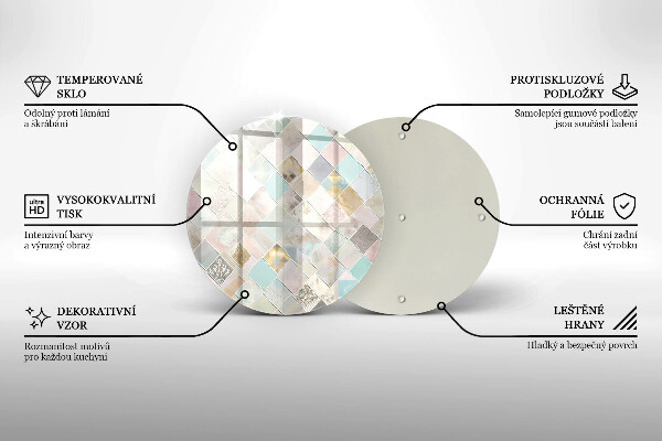 Steklena podloga za rezanje Pastelna kompozicija