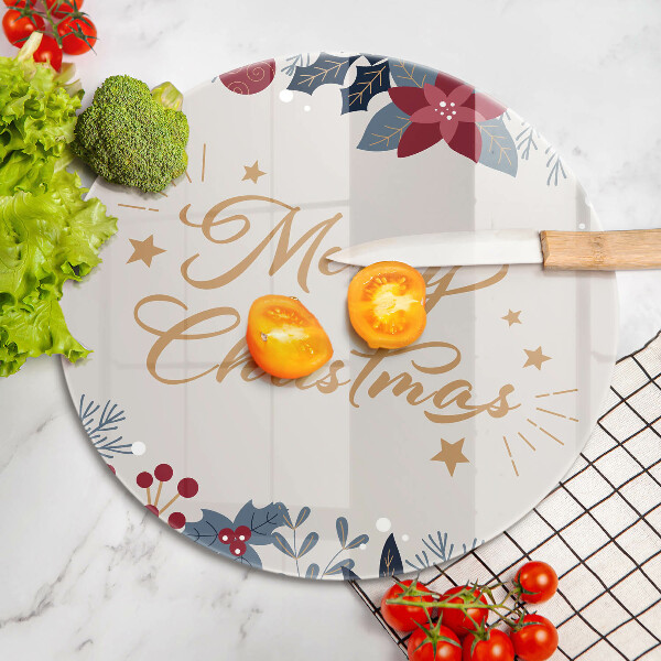 Steklena podloga za rezanje Merry Christmas