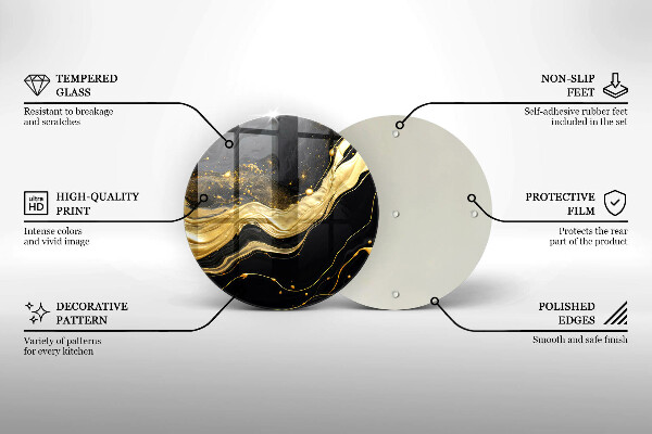 Steklena podloga za rezanje Elegantna abstrakcija