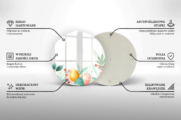 Steklena podloga za rezanje velikonočna jajca