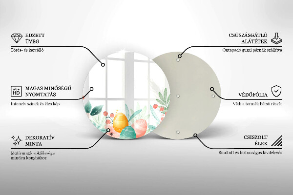 Steklena podloga za rezanje velikonočna jajca