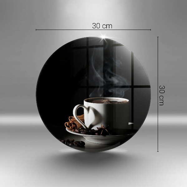 Steklena podloga za rezanje Skodelica vroče kave