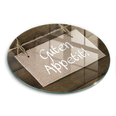 Steklena podloga za rezanje Napis Guten Apetit na deskah
