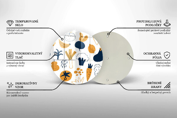 Steklena podloga za rezanje Ilustracija hrane