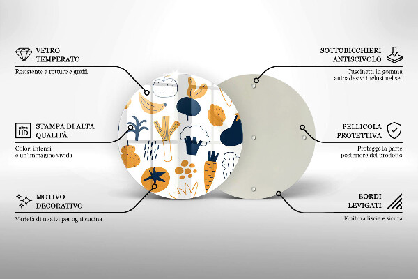 Steklena podloga za rezanje Ilustracija hrane