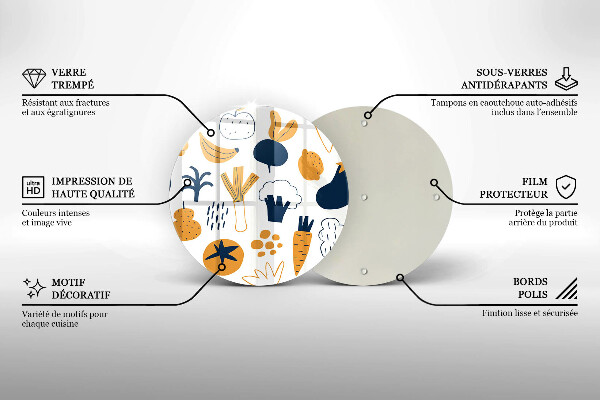 Steklena podloga za rezanje Ilustracija hrane