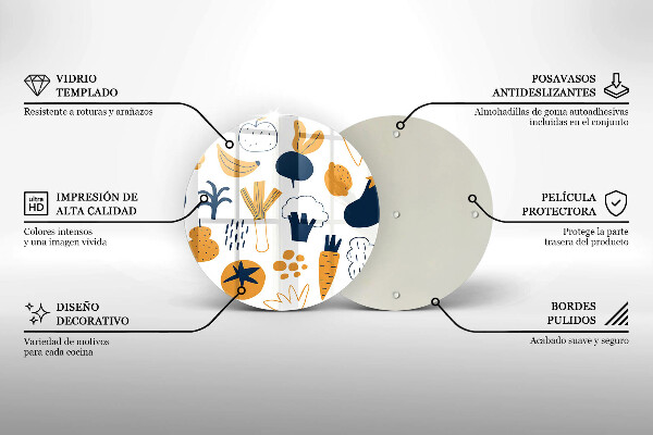 Steklena podloga za rezanje Ilustracija hrane