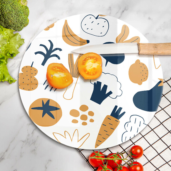 Steklena podloga za rezanje Ilustracija hrane