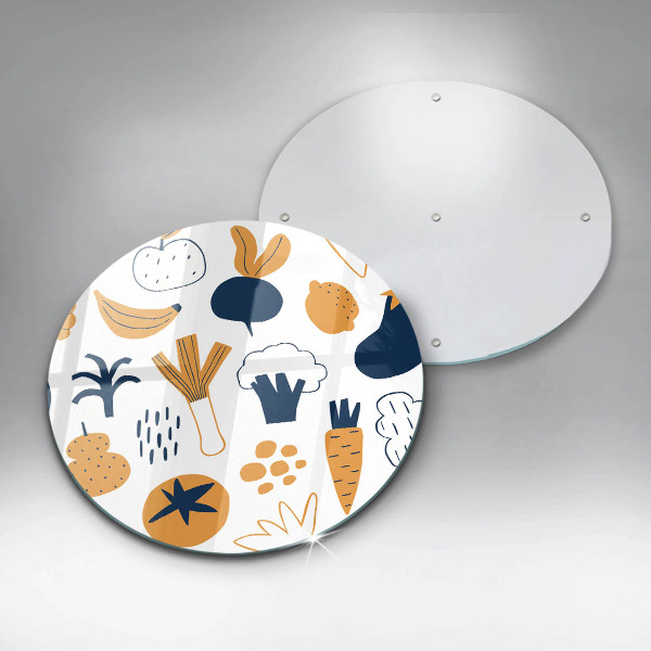 Steklena podloga za rezanje Ilustracija hrane