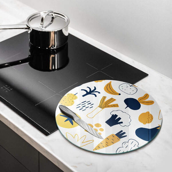 Steklena podloga za rezanje Ilustracija hrane