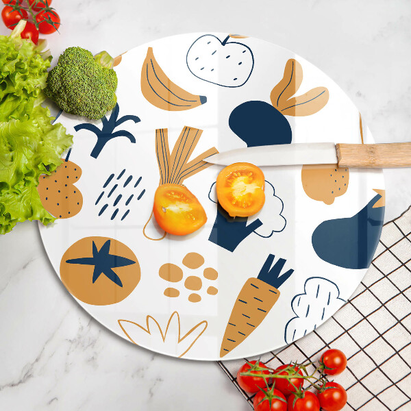 Steklena podloga za rezanje Ilustracija hrane