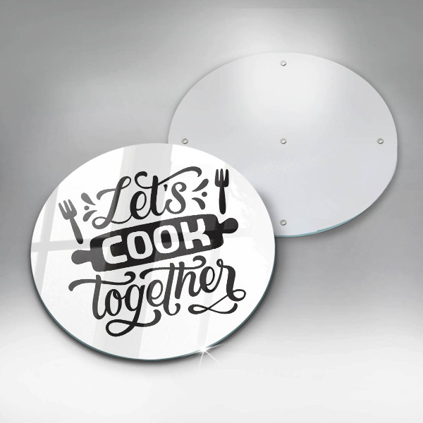 Steklena podloga za rezanje Let's cook together