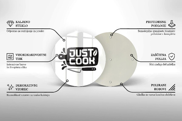 Steklena podloga za rezanje Just cook