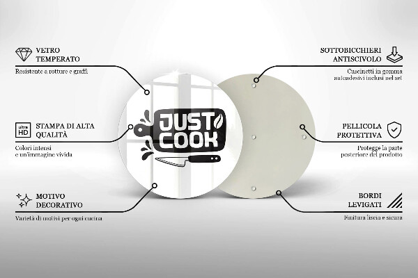 Steklena podloga za rezanje Just cook
