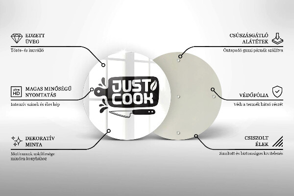 Steklena podloga za rezanje Just cook