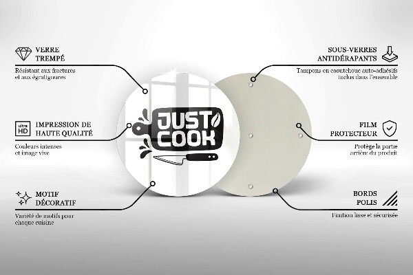 Steklena podloga za rezanje Just cook