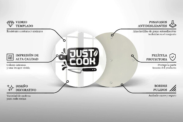 Steklena podloga za rezanje Just cook