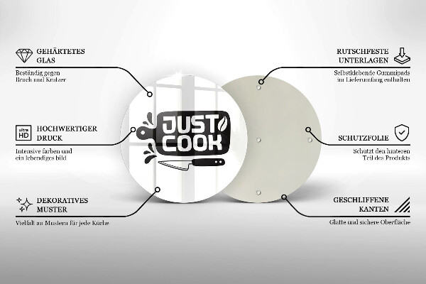 Steklena podloga za rezanje Just cook