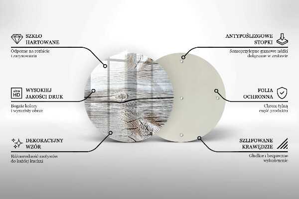 Steklena podloga za rezanje Svetla lesena struktura