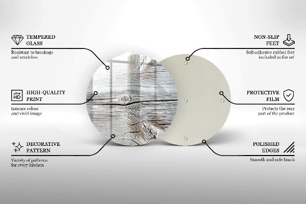 Steklena podloga za rezanje Svetla lesena struktura