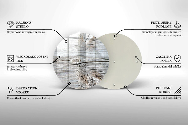 Steklena podloga za rezanje Svetla lesena struktura