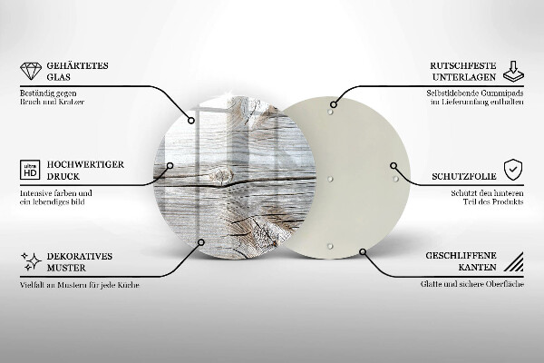 Steklena podloga za rezanje Svetla lesena struktura
