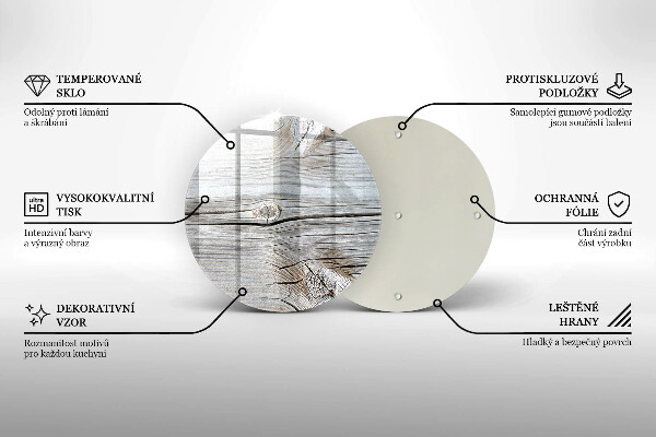 Steklena podloga za rezanje Svetla lesena struktura