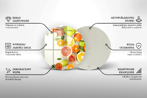 Steklena podloga za rezanje Citrusi
