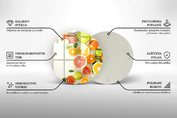 Steklena podloga za rezanje Citrusi