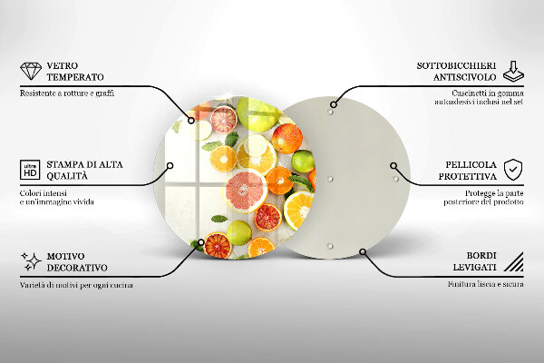 Steklena podloga za rezanje Citrusi