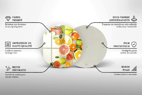 Steklena podloga za rezanje Citrusi