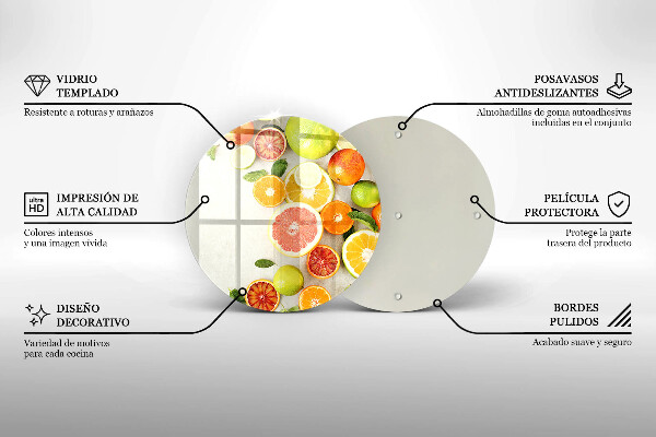 Steklena podloga za rezanje Citrusi