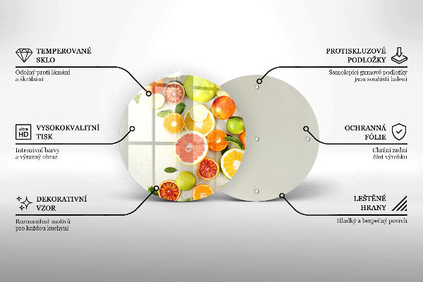 Steklena podloga za rezanje Citrusi
