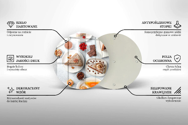 Steklena podloga za rezanje Sladkost torte