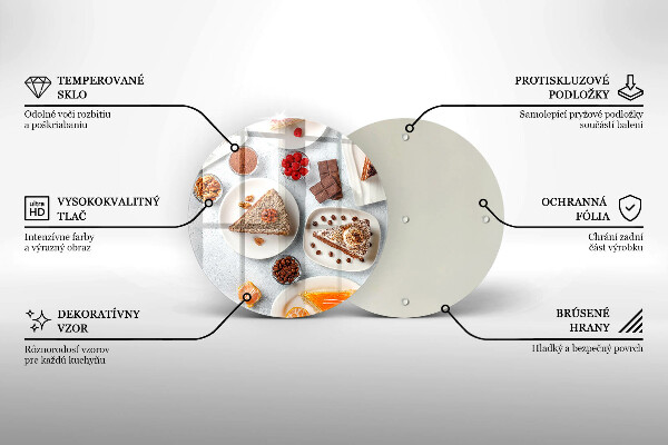 Steklena podloga za rezanje Sladkost torte