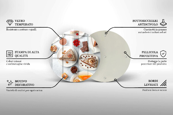 Steklena podloga za rezanje Sladkost torte