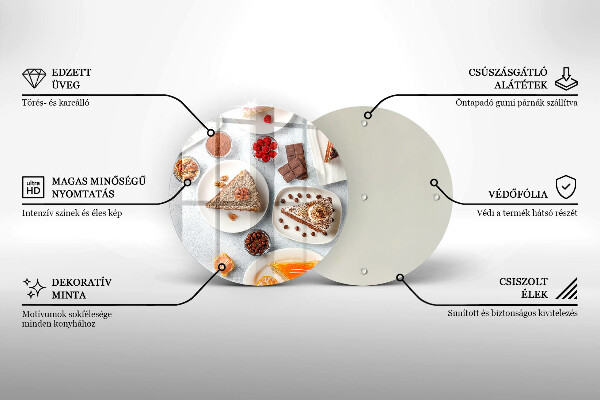 Steklena podloga za rezanje Sladkost torte