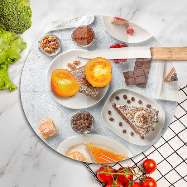 Steklena podloga za rezanje Sladkost torte