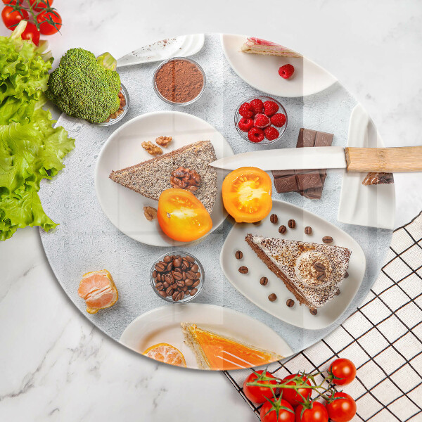 Steklena podloga za rezanje Sladkost torte