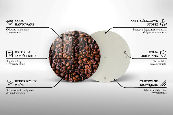 Steklena podloga za rezanje Kavna zrna