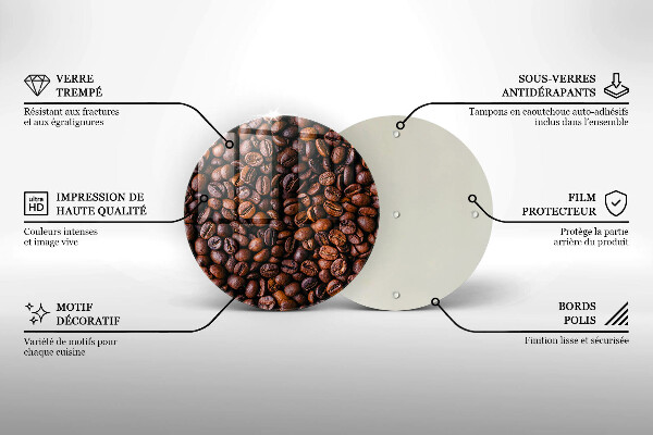 Steklena podloga za rezanje Kavna zrna