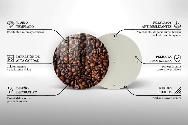 Steklena podloga za rezanje Kavna zrna