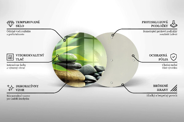 Steklena podloga za rezanje Zen bambusovi kamni
