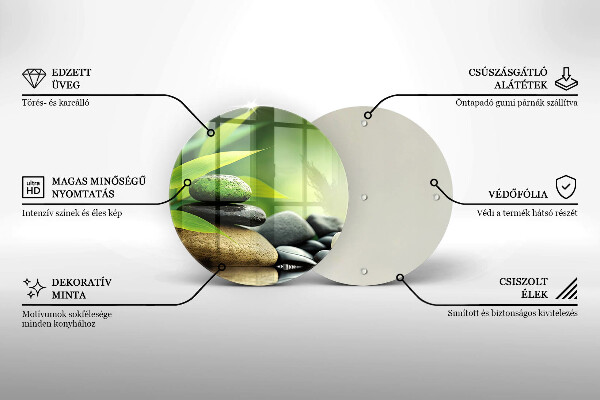 Steklena podloga za rezanje Zen bambusovi kamni