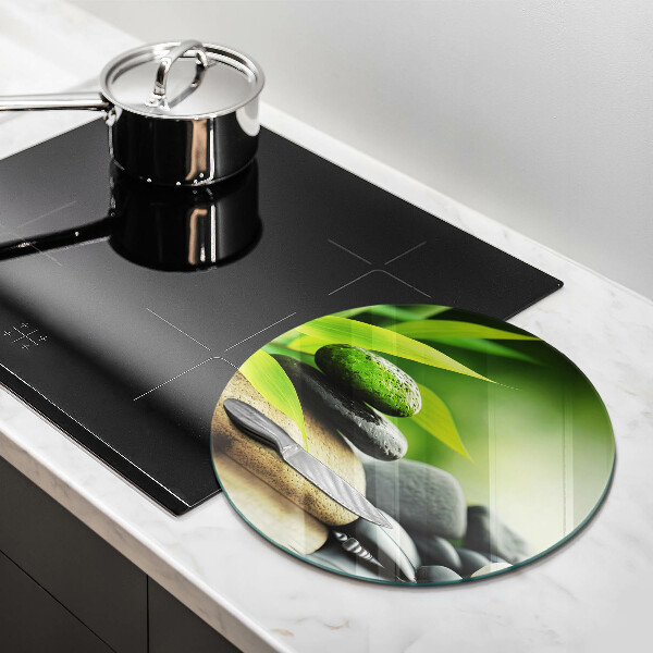 Steklena podloga za rezanje Zen bambusovi kamni