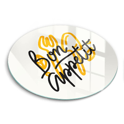 Steklena podloga za rezanje Napis Bon Appetit