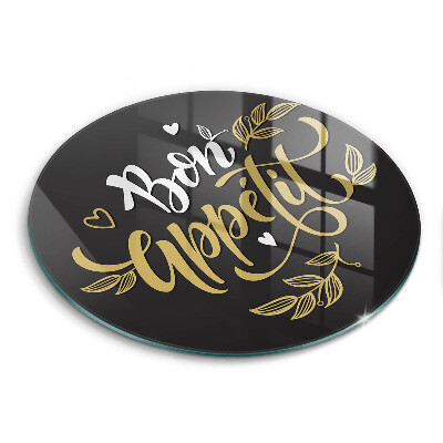 Steklena podloga za rezanje Napis Bon Appetit