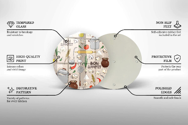 Steklena podloga za rezanje Ilustracija kuhinje