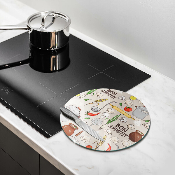 Steklena podloga za rezanje Ilustracija kuhinje
